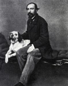 Н. А. Некрасов со своей охотничьей собакой. 1860-е гг.