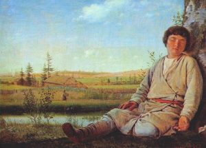 А. Г. Венецианов. Спящий пастушок. 1824-1825.