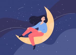 Девушка на луне видит сновидения