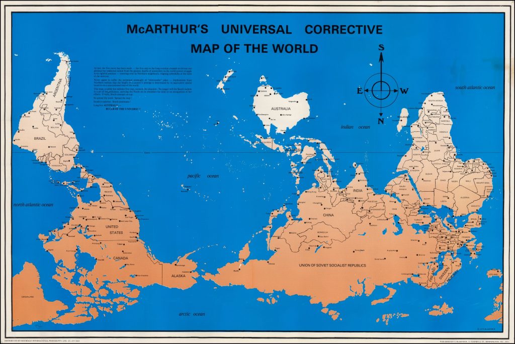 Универсальная скорректированная карта мира Макартура. 1979 г.